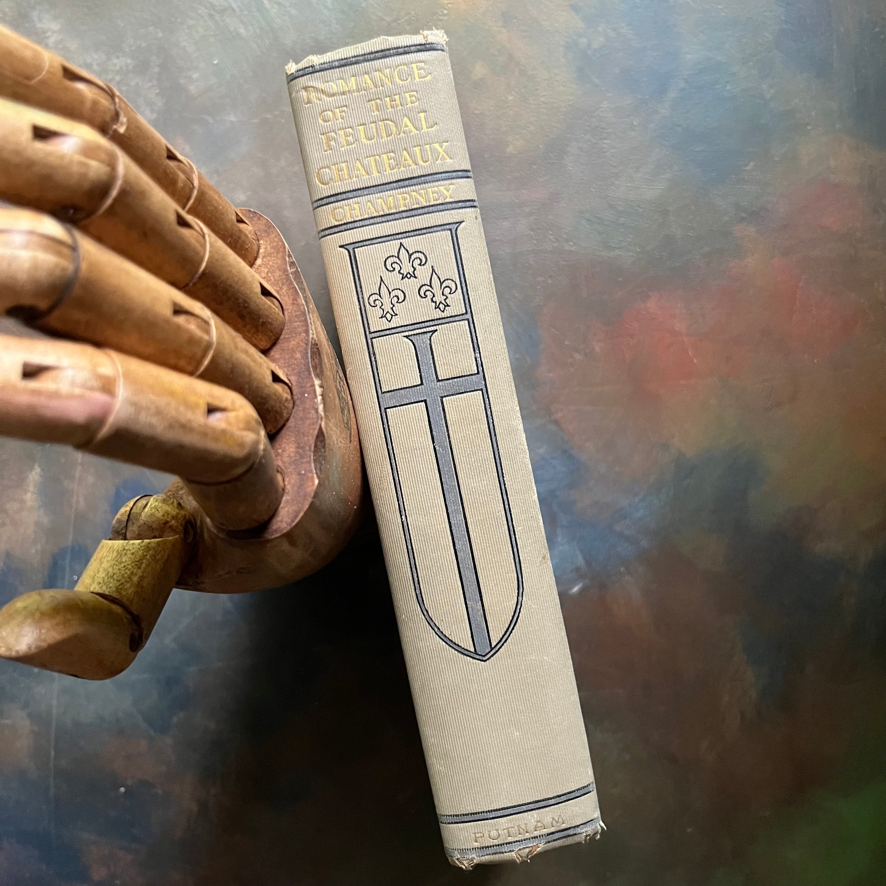 Romance of the Feudal Chateaux by Elizabeth W. Champney-antique history book-view of the spine