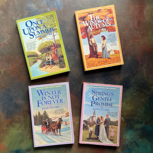 Seasons of the Heart Complete Book Set written by Janette Oke-Inspirational, Christian Romance Fiction books-view of the front covers depicting images from each story