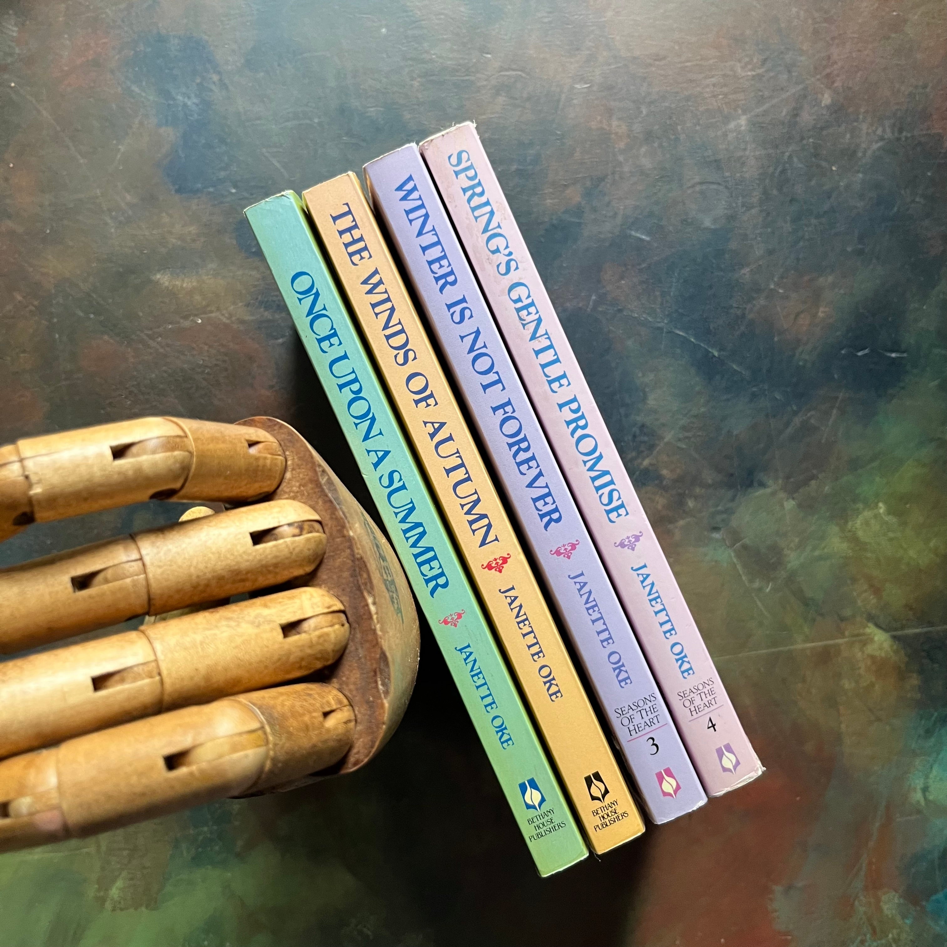 Seasons of the Heart Complete Book Set written by Janette Oke-Inspirational, Christian Romance Fiction books-view of the spines