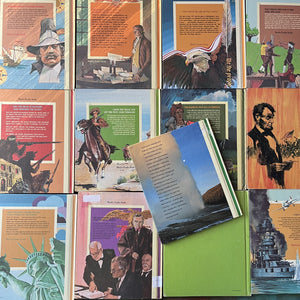 Set of 13 Cornerstones of Freedom History Books for Children-Weekly Readers History Books-America250-view of the back covers