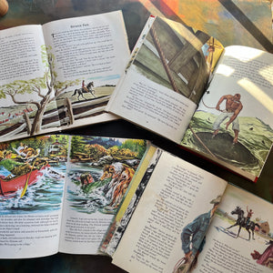 Set of 4 Classic Children's Early Chapter Books for Young Readers-Grosset Grow Up Series by Grosset & Dunlap Publishers - Black Beauty-Moby Dick-Fury-Lad a Dog-classic children's literature-view of the color illustrations