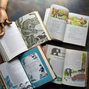 Set of 4 vintage school readers-treasury of literature-prose and poetry series-reading-motivated series-Adventures in Apacheland, Story Time, Adventure Lands and Enchanted Isles=-view of the illustrations