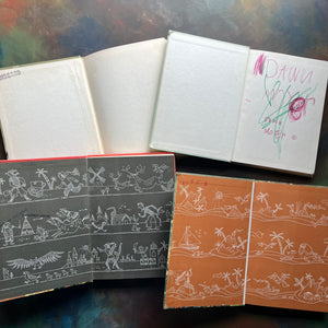 Set of 4 vintage school readers-treasury of literature-prose and poetry series-reading-motivated series-Adventures in Apacheland, Story Time, Adventure Lands and Enchanted Isles=-view of the inside covers