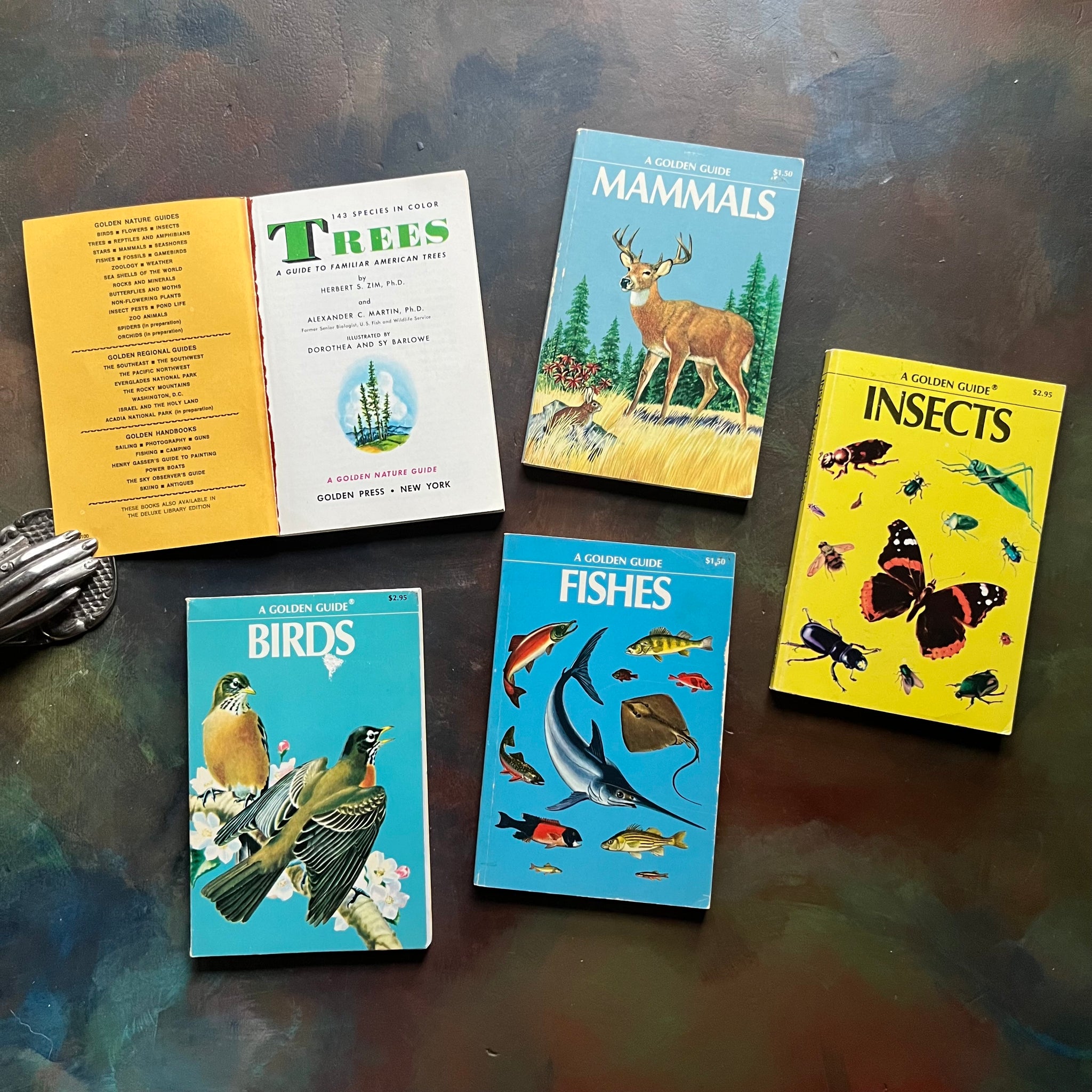 Old Nature Guide Set of 5 Golden Guide Nature Pocket Guides: Insects, Birds, Mammals, T ...
