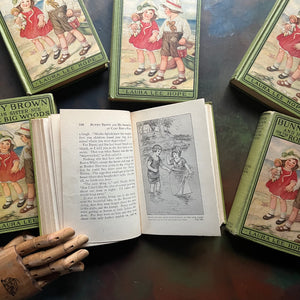 Set of 6 Bunny Brown and His Sister Sue Books-Laura Lee Hope-Howard Garis-antique children's books-wholesome children's stories-view of the illustrations