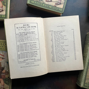 Set of 7 Bunny Brown and His Sister Sue Books-Laura Lee Hope-Howard Garis-antique children's books-wholesome children's stories-view of the copyright & contents pages from one book