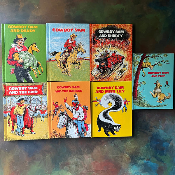 Vintage Cowboy Sam Book Set by Edna Walker Chandler - Log Cabin Vintage
