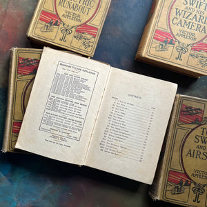 Set of 7 antique Tom Swift Books written by Victor Appleton-sci fi books for boys-early 1900's adventure books for boys-view of the copyright