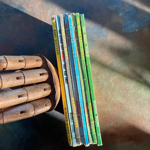 Set of 8 Wonder Books-vintage book set-vintage children's picture books-1950's children's books-view of the spines
