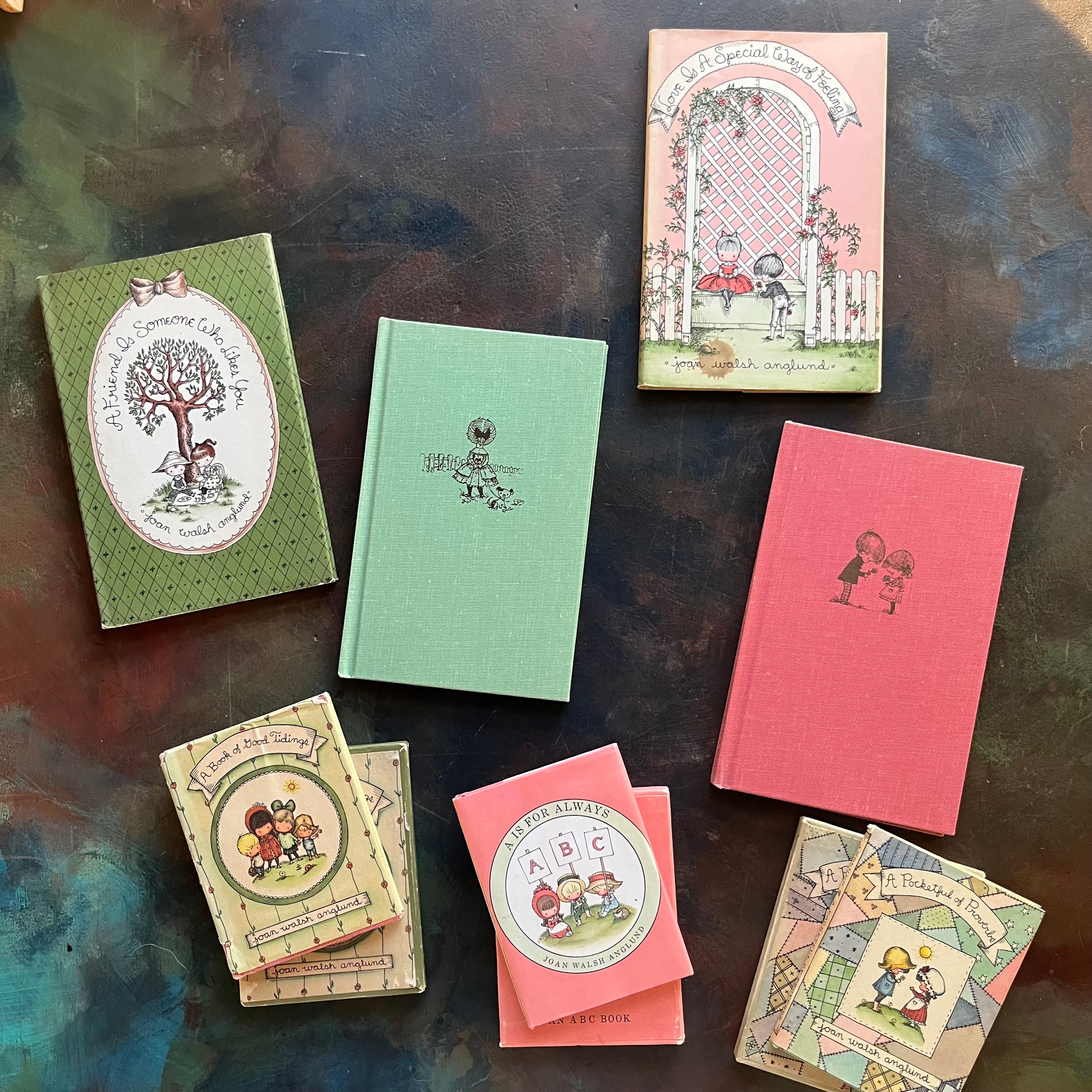 Set of Five vintage Joan Walsh Anglund gift books-friendship-love-educational-Valentine's Day Gift-view of the front covers