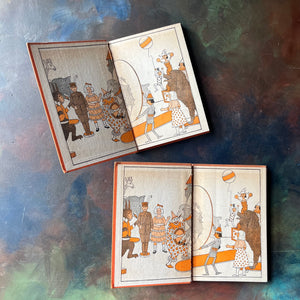 Set of Four Tuck-Me-In Tales written by Arthur Scott Bailey-Jasper Jay-Bobby Bobolink-Betsy Butterfly-Chirpy Cricket-vintage short stories-read a-loud books-view of the inside covers