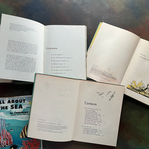 Set of Three All About Books-All About Horses-All About Dinosaurs-All About The Sea-science books for kids-vintage books for children-view of the copyright & contents pages