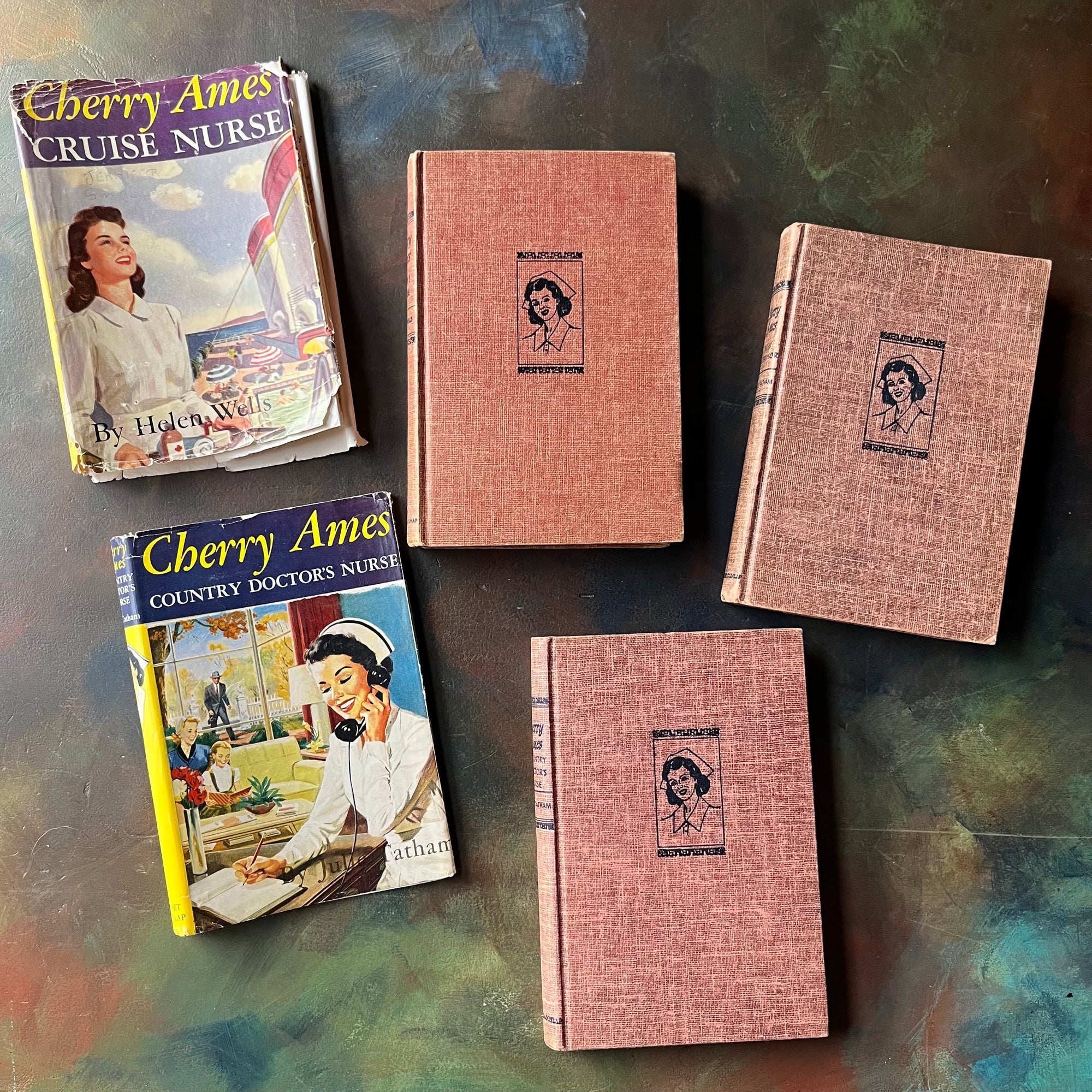 Set of Three Cherry Ames Nurse Books-vintage children's mystery books-children's chapter books-vintage mysteries-Helen Wells-Julie Tatham-view of the front covers