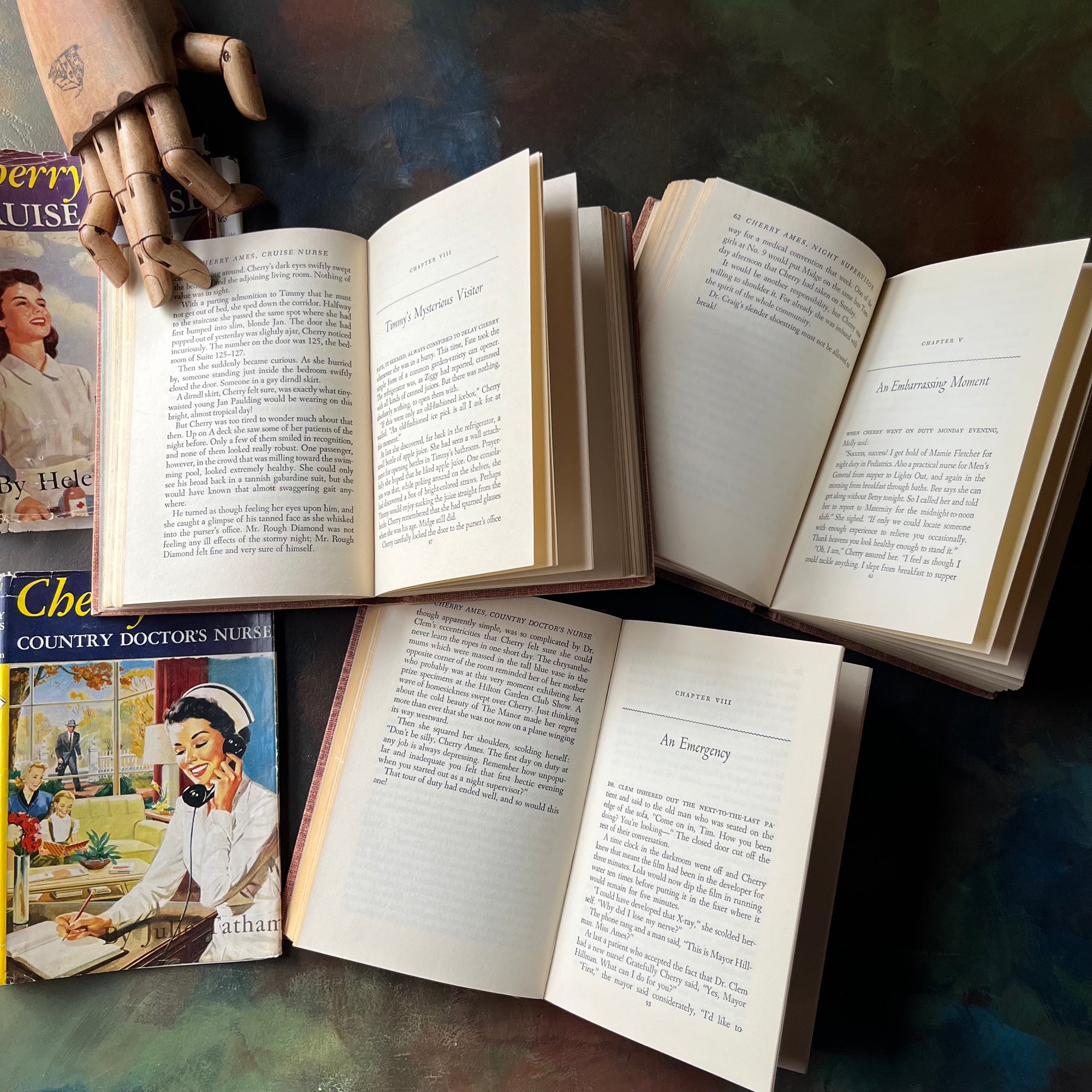 Set of Three Cherry Ames Nurse Books-vintage children's mystery books-children's chapter books-vintage mysteries-Helen Wells-Julie Tatham-view of the inside content