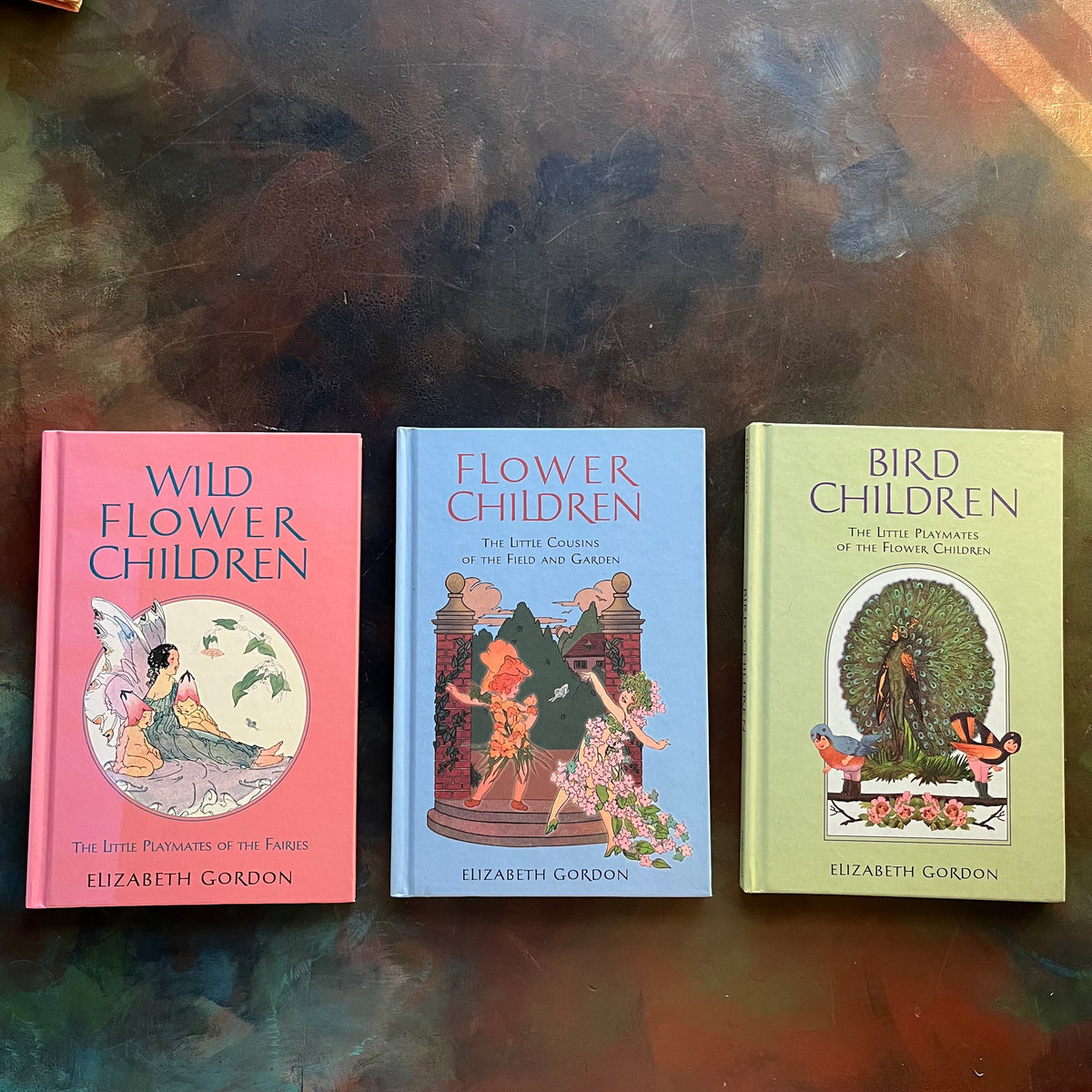 Set of Three Elizabeth Gordon Books-Flower Children-Wild Flower Children-Bird Children-nature books for kids-view of the front covers