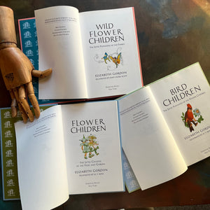 Set of Three Elizabeth Gordon Books-Flower Children-Wild Flower Children-Bird Children-nature books for kids-view of the title pages