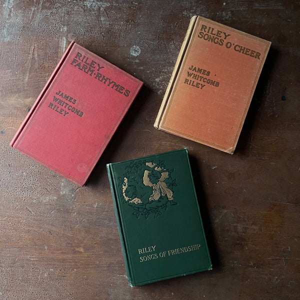 Red Riley Books Set of Three James Whitcomb Riley Books: Riley Songs of Friendship, Ri ...