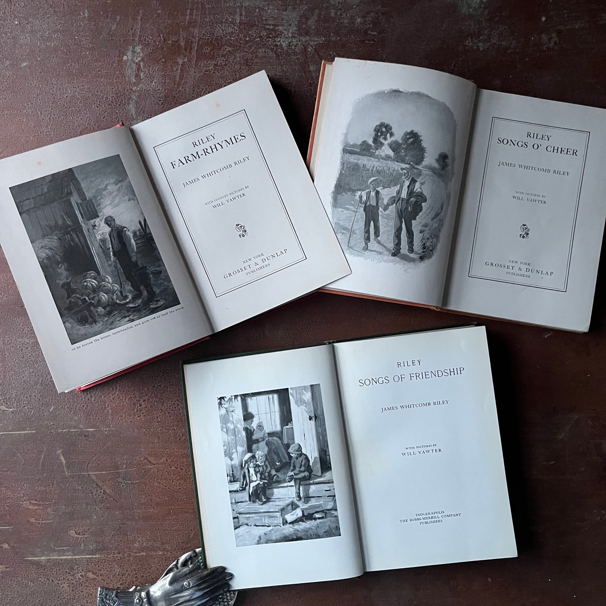 James Whitcomb Riley Library Set of Three James Whitcomb Riley Books: Riley Songs of Friendship, Ri ...