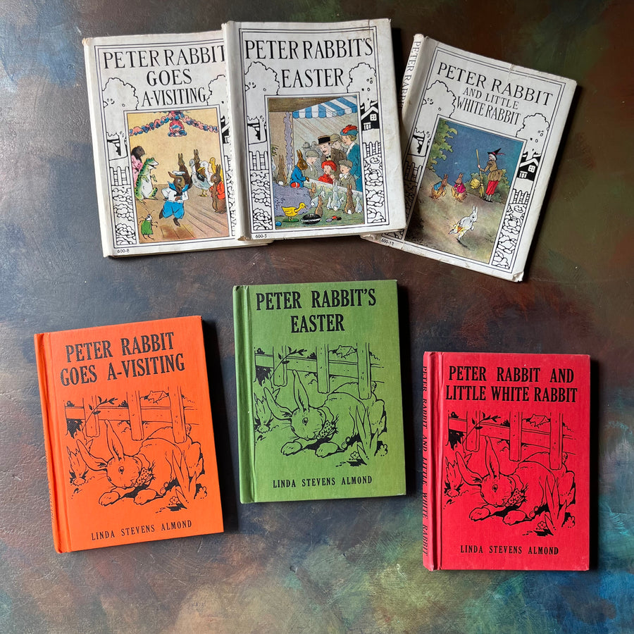 Peter Rabbit Book Writing Set of Peter Rabbit Books by Linda Stevens Almond - Log Cabin Vintage