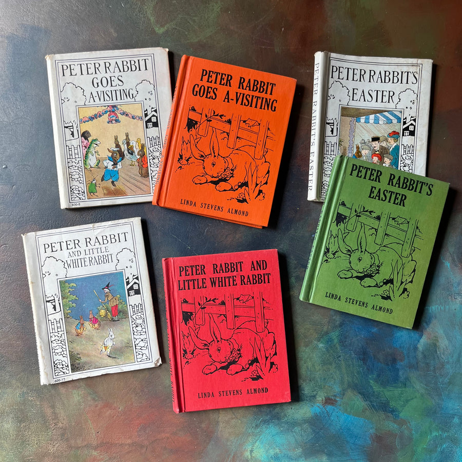 Peter Rabbit Book Writing Set of Peter Rabbit Books by Linda Stevens Almond - Log Cabin Vintage