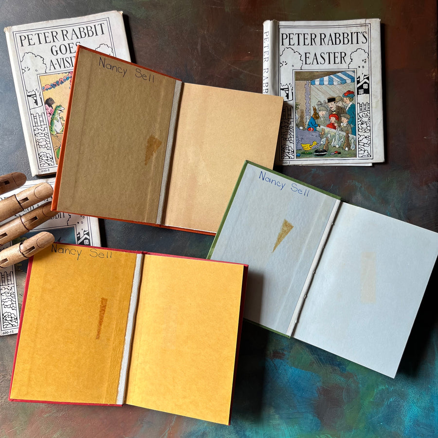 Peter Rabbit Book Writing Set of Peter Rabbit Books by Linda Stevens Almond - Log Cabin Vintage