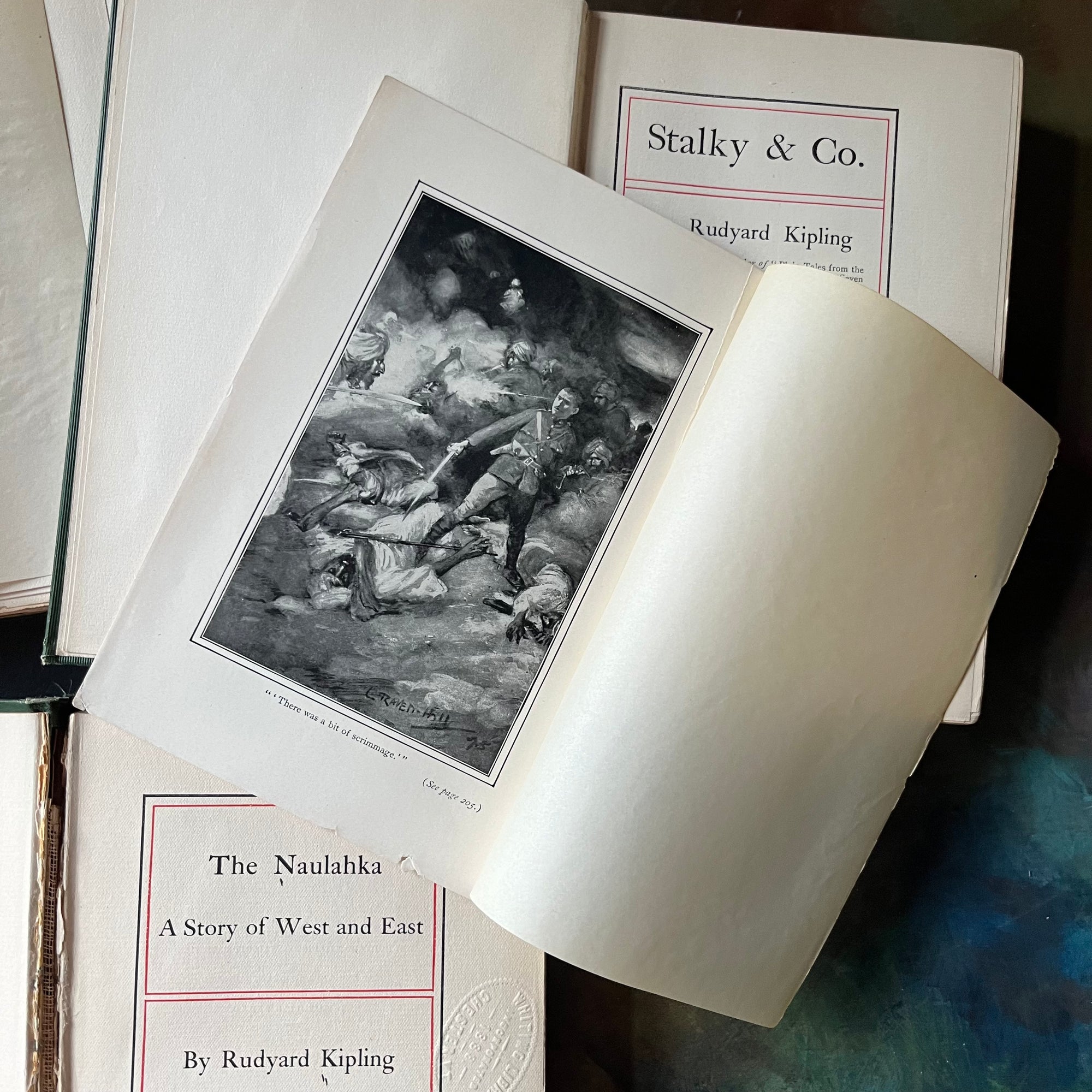 Set of Three Rudyard Kipling Novels-The Day's Work-Stalky & Co.-The Naulahka-vintage fiction-view of the condition of the frontispiece