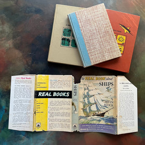 Set of Three The Real Book About Books-Ships-The Wild West-Great American Journeys-living history books for kids-vintage children's books-view of the dust jacket
