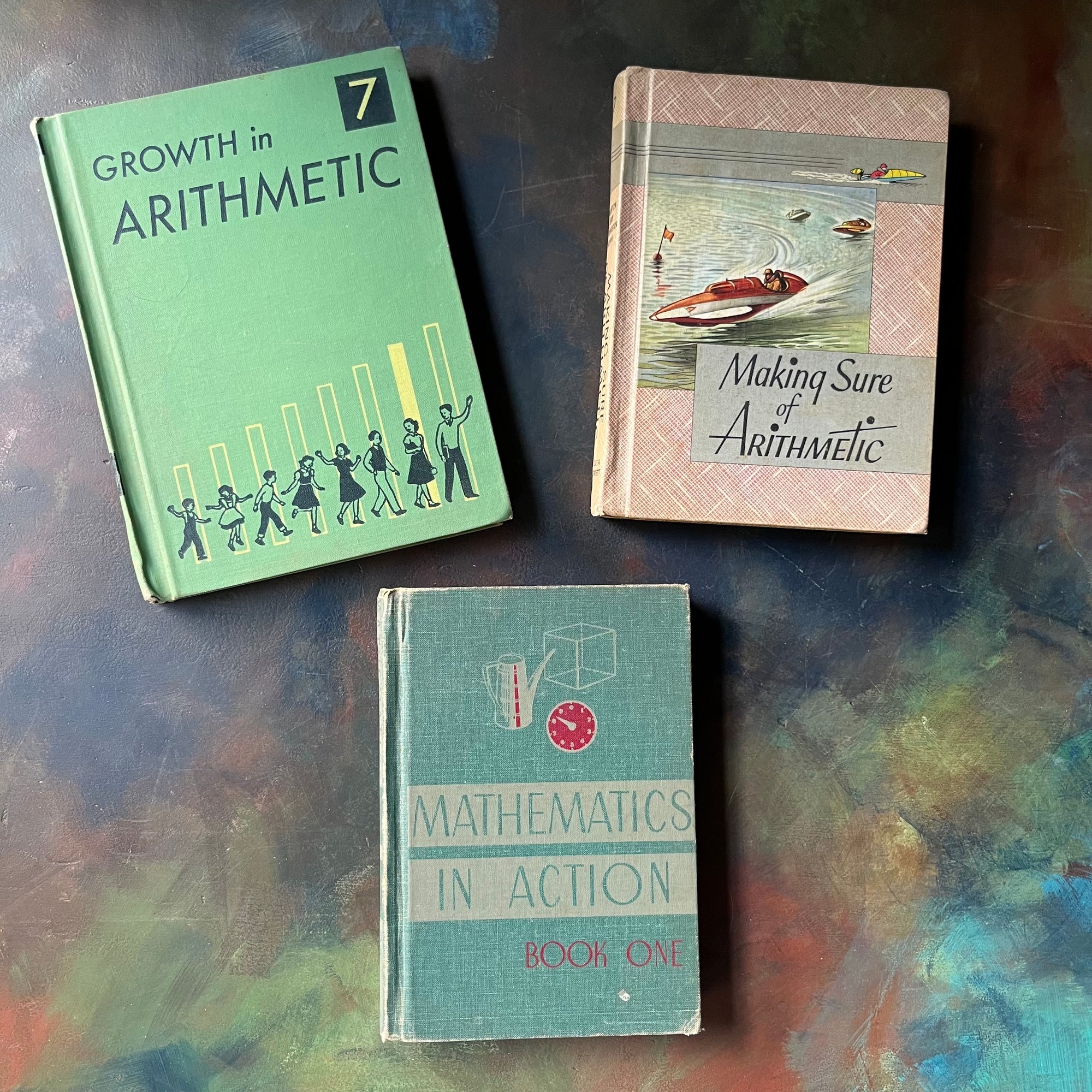 Vintage School Mathematics Book Set - Log Cabin Vintage