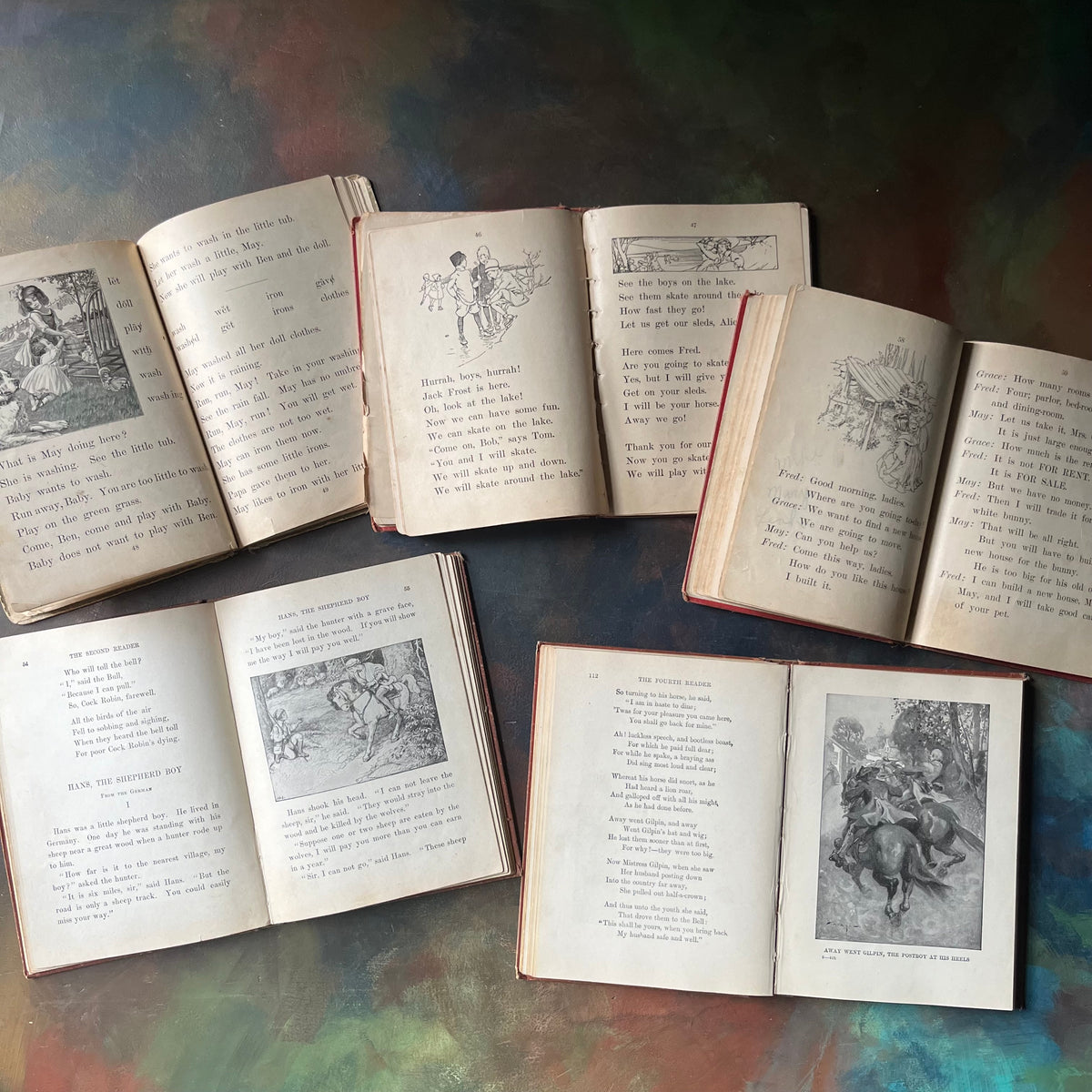 Vintage School Primers Book Set - Log Cabin Vintage