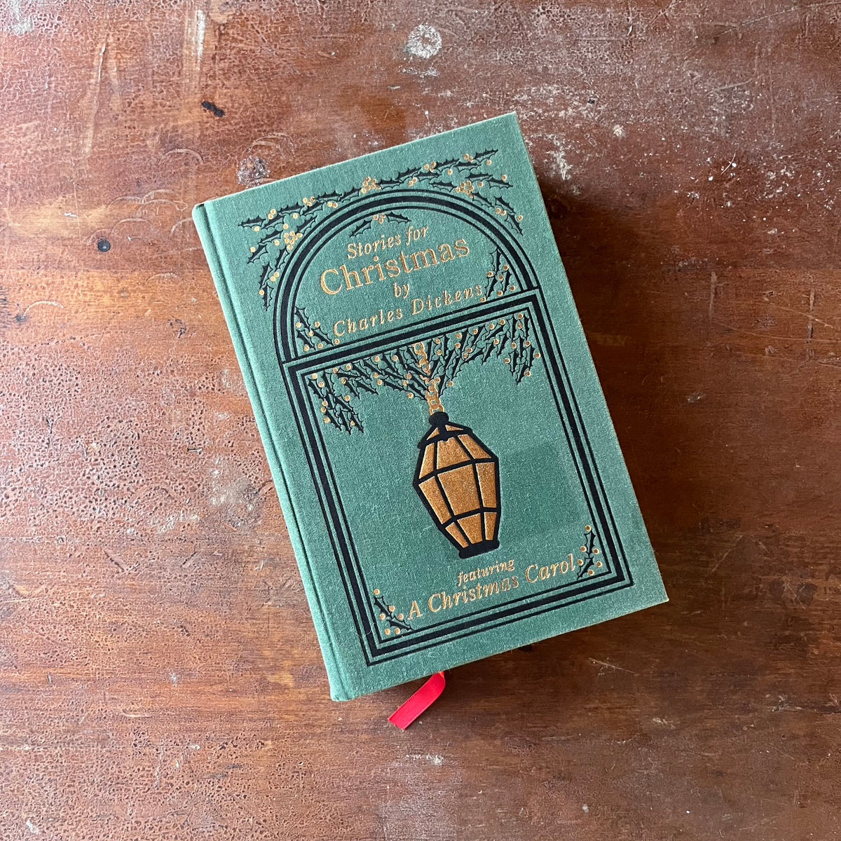 classic English literature, Christmas Stories - Stories for Christmas by Charles Dickens-1999 Deluxe Edition Published by Platinum Press Inc. - view of the clothbound hardcover front cover