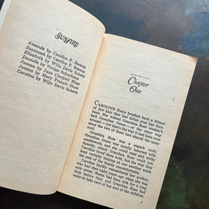 Sunfire Romance #7-Caroline by Willo Davis Roberts-vintage historical fiction-clean tween reading-view of the inside content
