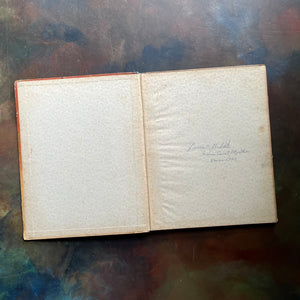 Sunny Hours-antique children's book of short stories & poems-view of the inside cover with inscription