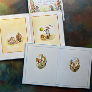 Tasha Tudor's Fairy Tales and A Child's Garden of Verses-Robert Louis Stevenson-Tasha Tudor Illustrations-classic children's literature-vintage children's books-view of the inside covers