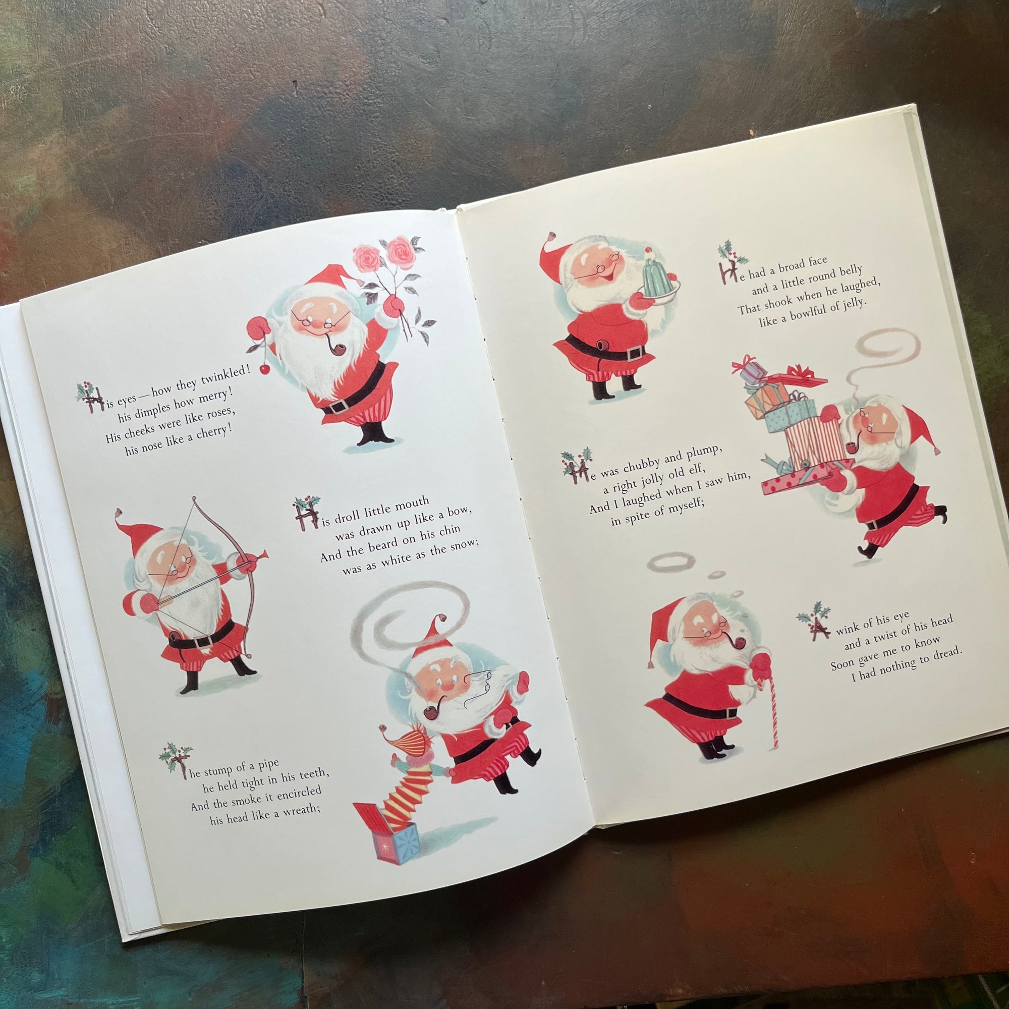 The Night Before Christmas by Clement C. Moore with Illustrations by Gyo Fujikawa-vintage-children's-Christmas Picture book-view of the illustrations