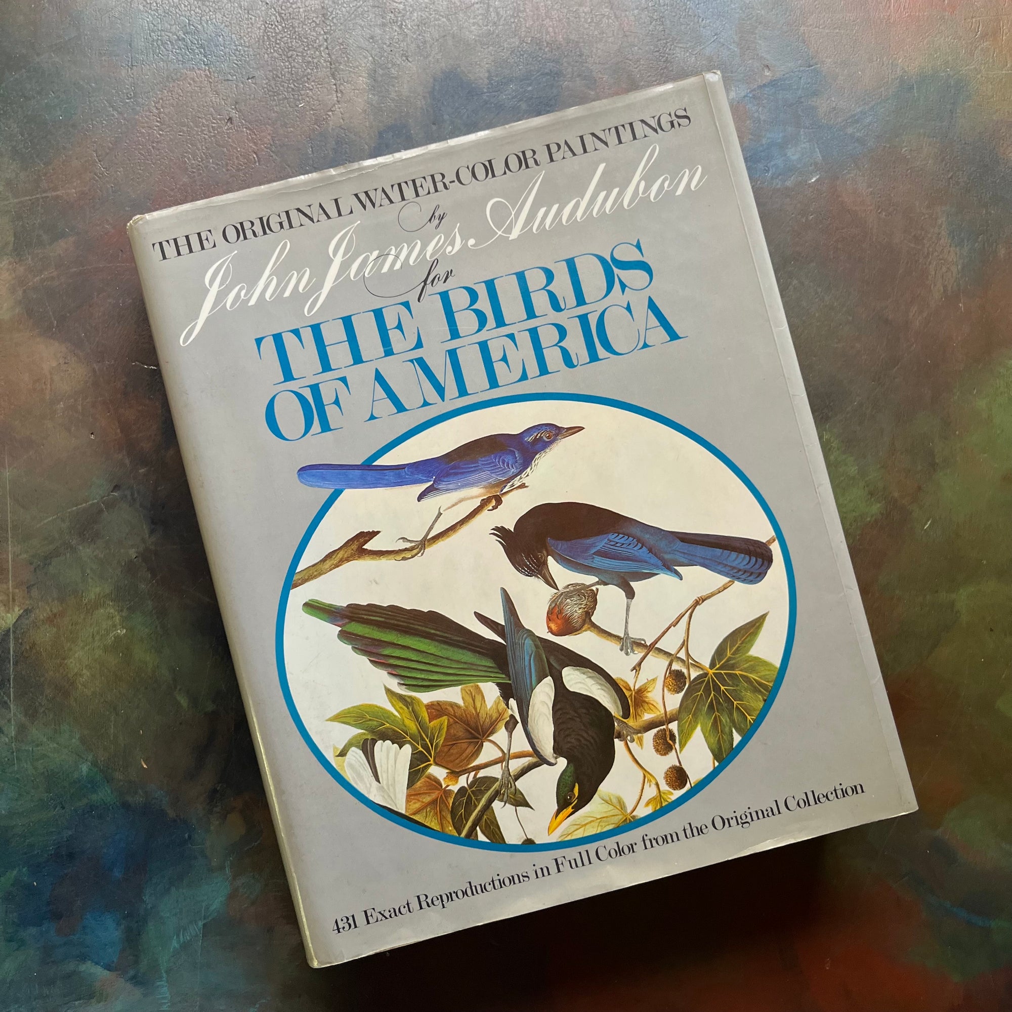 The Original Water-Color Paintings of John James Audubon for The Birds of America-vintage bird print book - John J. Audubon-bird prints-view of the dust jacket's front cover