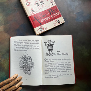 The Aleph-Bet Story Book written by Deborah Pessin-Illustrated by Howard Simon-a Hebrew Alphabet Story Book for Children - vintage children's living book-children's Jewish Book-short stories-view of the black & white illustrations