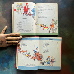 The Alice and Jerry Basic Reading Foundation Series Books-Day in and Day Out and Round About-vintage schoolbooks-learning to read-view of the copyright & content pages