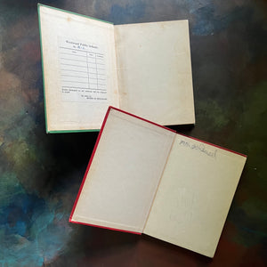 The Alice and Jerry Basic Reading Foundation Series Books-Day in and Day Out and Round About-vintage schoolbooks-learning to read-view of the inside covers