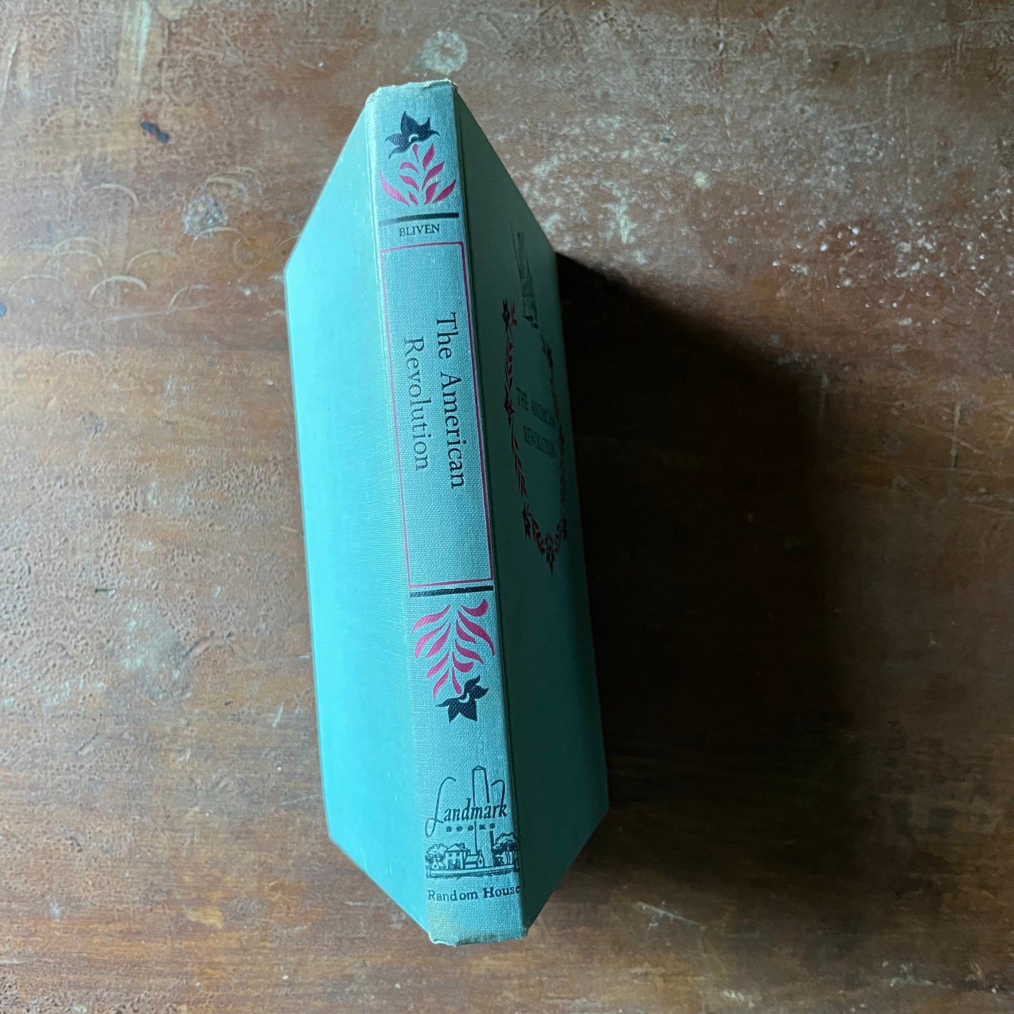 vintage children's history book, vintage chapter book, living history book, Landmark Series Book - Landmark Series:  The American Revolution written by Bruce Bliven, Jr. with illustrations by Albert Orbaan - view of the spine