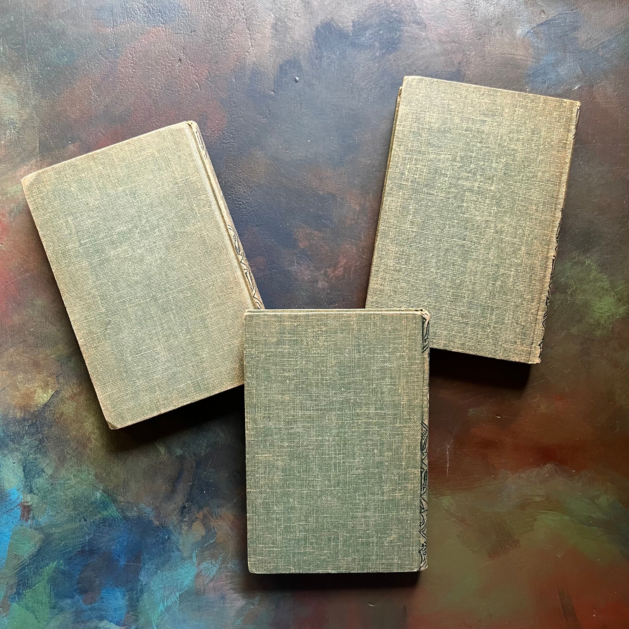 The Bobbsey Twins Book Set-In Echo Valley, In The Great West, and At London Tower-written by Laura Lee Hope-vintage children's chapter books-view of the back cvoers