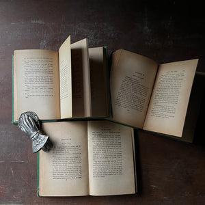 antique children's books , vintage children's chapter books, collectible books - The Bobbsey Twins Book Set-On The Deep Blue Sea, In a Great City and On a Houseboat written by Laura Lee Hope - view of the typed pages inside each book
