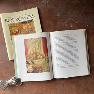 vintage children's chapter book, classic children's story, modern children's book edition - The Borrower's written by Mary Norton with illustrations by Michael Hague - view of the full-page, full color illustrations