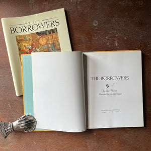 vintage children's chapter book, classic children's story, modern children's book edition - The Borrower's written by Mary Norton with illustrations by Michael Hague - view of the title page