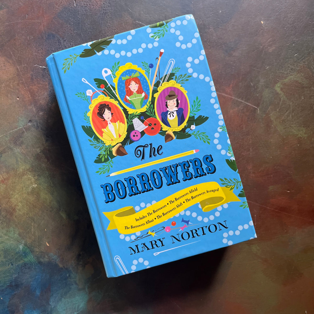 The Borrowers Collection written by Mary Norton with illustrations by Beth & Joe Krush-five complete books-anthology-vintage children's books-view of the front cover