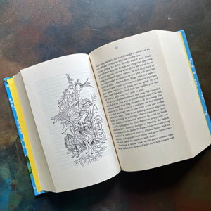The Borrowers Collection written by Mary Norton with illustrations by Beth & Joe Krush-five complete books-anthology-vintage children's books-view of the sample of a black and white illustration in the book