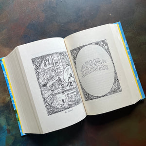 The Borrowers Collection written by Mary Norton with illustrations by Beth & Joe Krush-five complete books-anthology-vintage children's books-view of the black and white illustration sample within the book