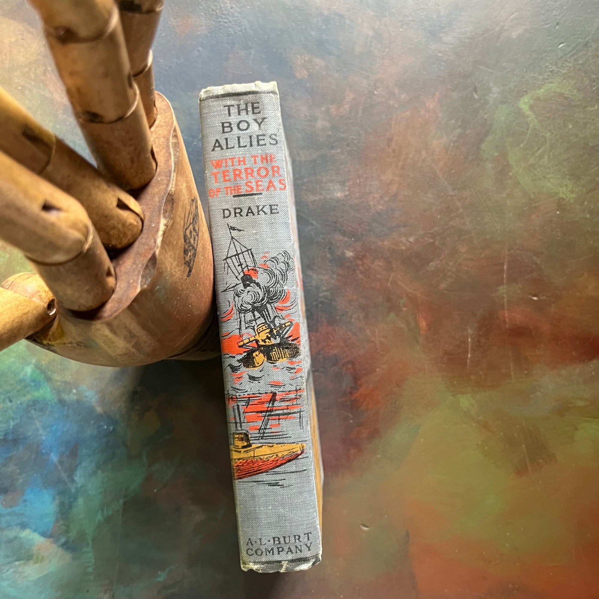 vintage children’s chapter book, adventure series book for boys, The Boy Allies Series – The Boy Allies with the Terror of the Seas by Ensign Robert L. Drake - view of the spine