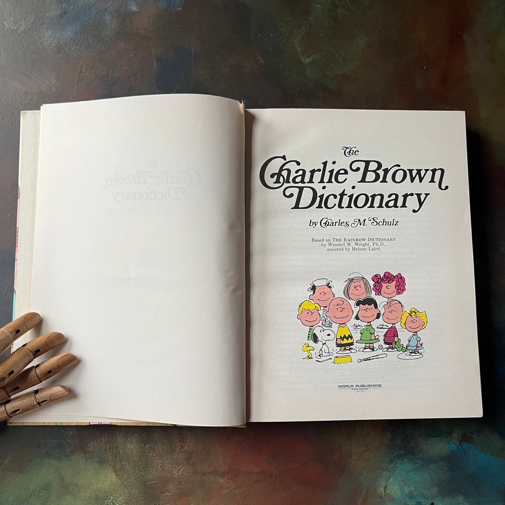 The Charlie Brown Dictionary by Charles M. Schulz-vintage children's beginner dictionary-Charlie Brown & the Peanuts Gang-view of the title page