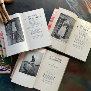 The Children of All Lands Stories Book Set-The Wee Scotch Piper-Little Greta of Denmark-The Little Dutch Tulip Girl-living history books-foreign countries-view of the front covers