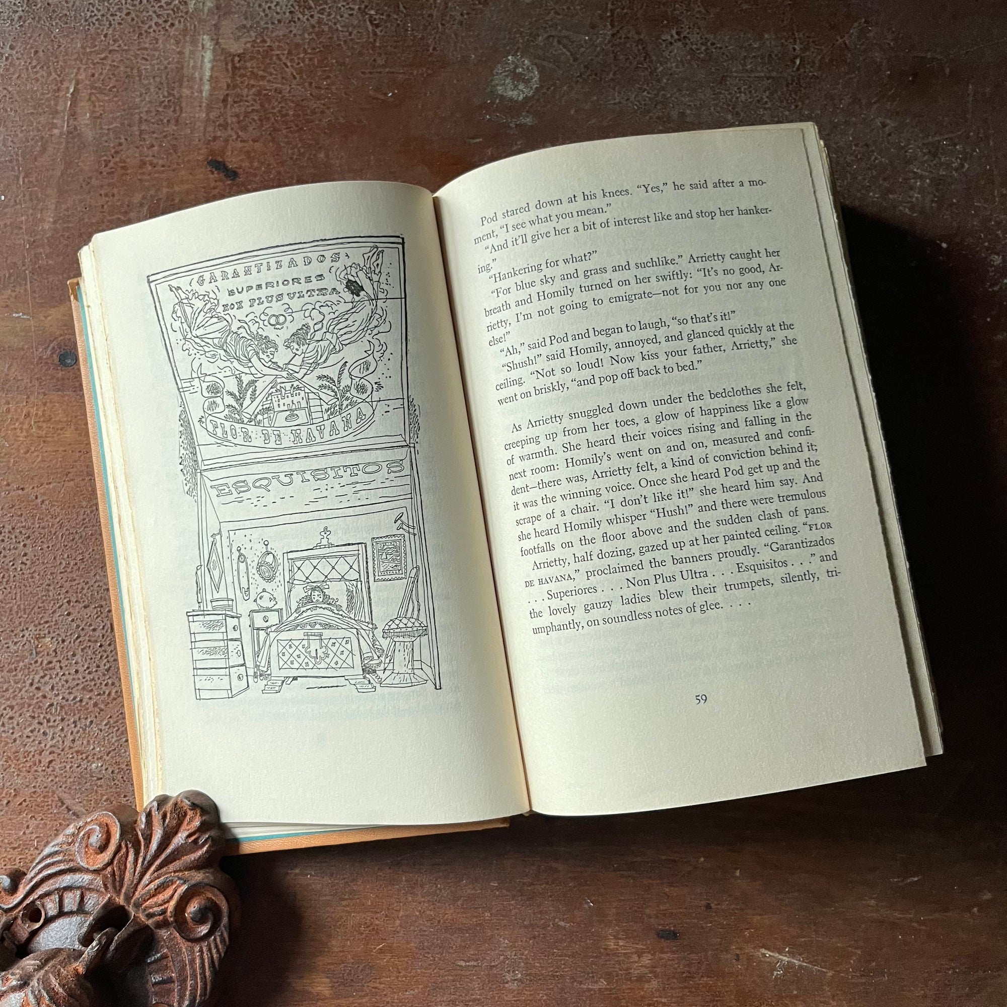 vintage children's chapter book, complete book set - The Complete Adventures of the Borrowers written by Mary Norton with illustrations by Beth & Joe Krush- view of the illustrations